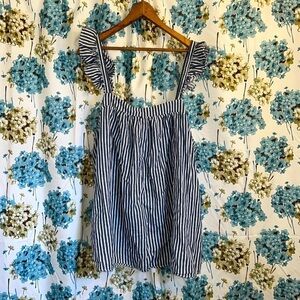 Old Navy plus size denim stripped ruffle sleeve tank top